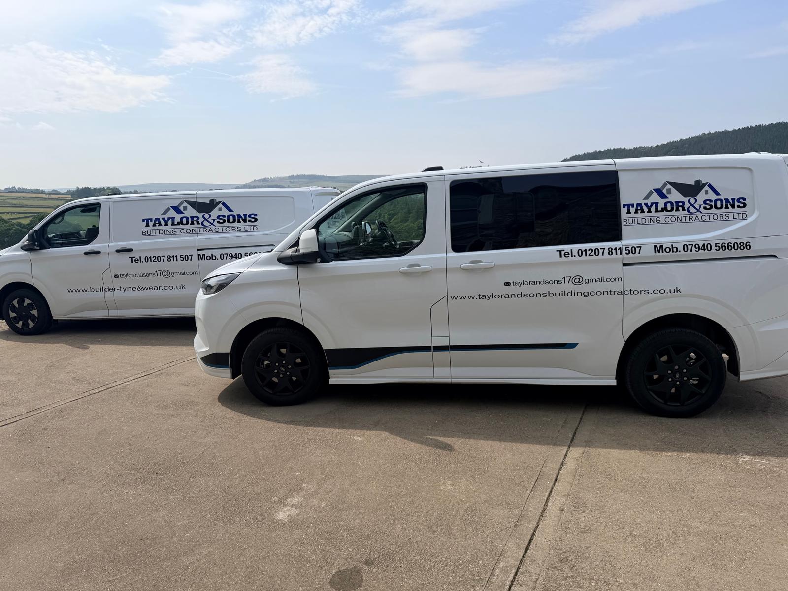 New signs on the vans — view 1