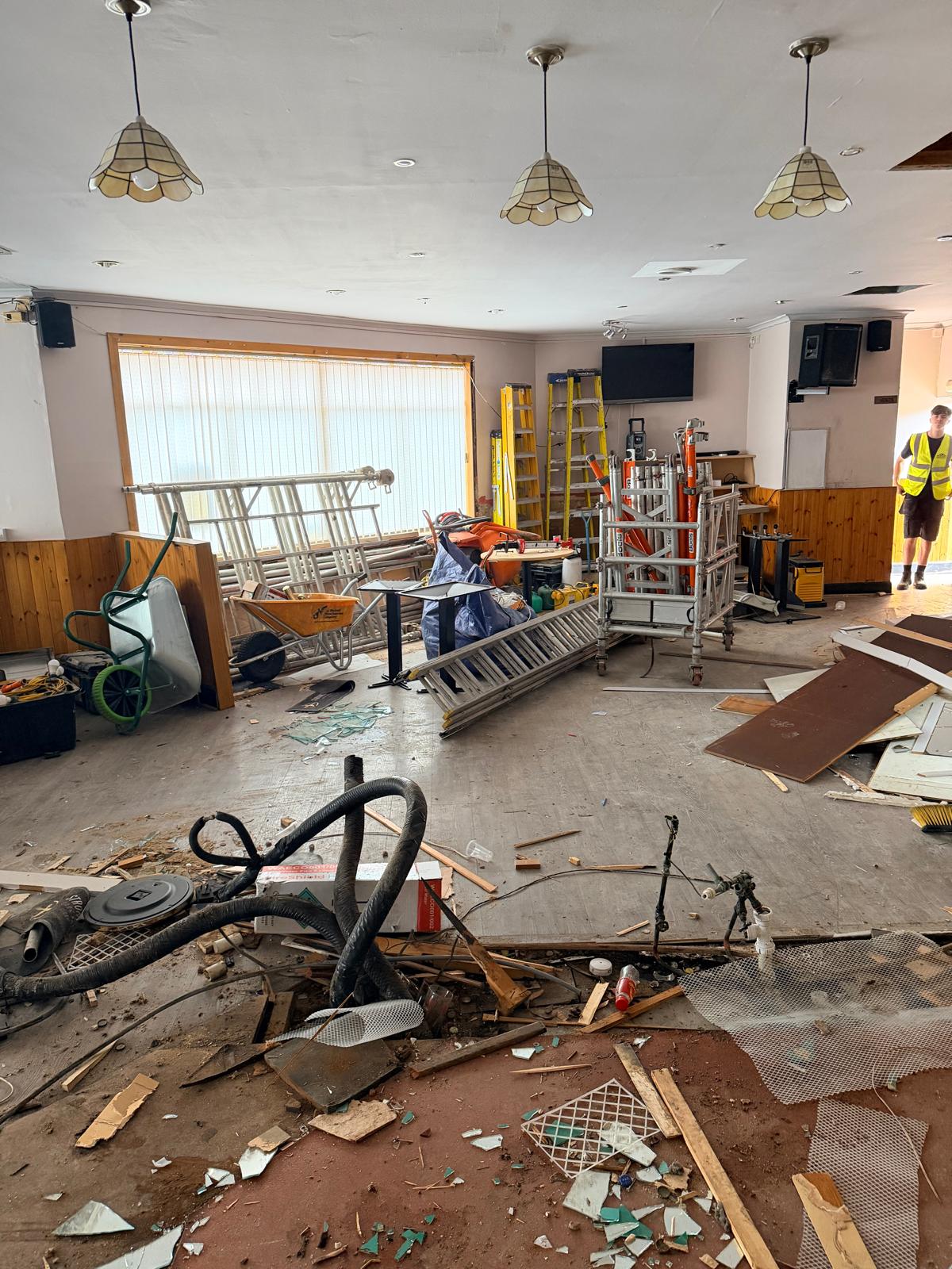 Thistle Bar Alloa — lounge strip-out and floor works in progress