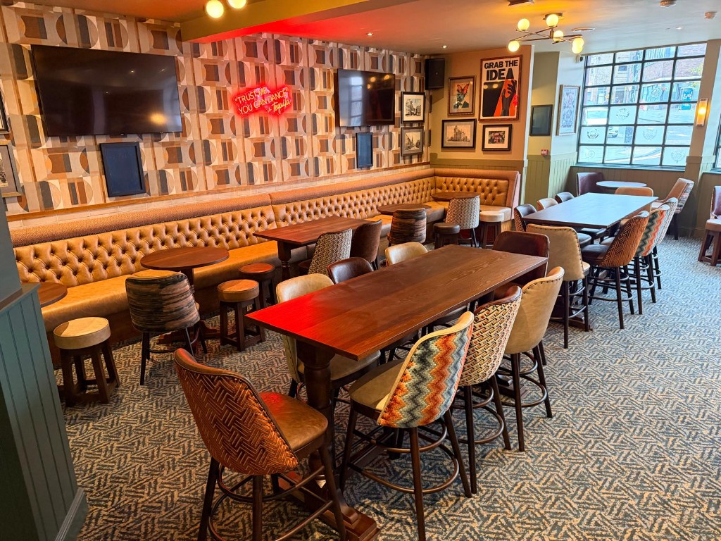 Completed — back bar, taps and neon signage