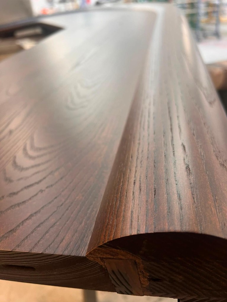 Update 17 September — finished bar top edge joinery detail