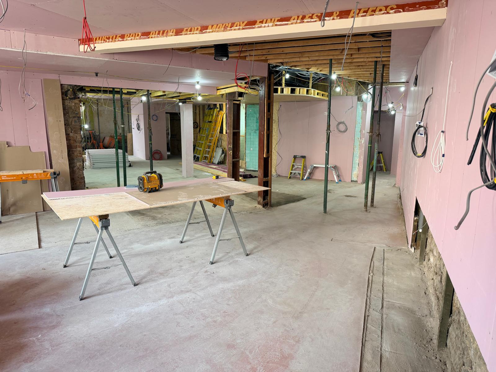 Update 24 July — original Thistle Bar beam retained through the fit-out